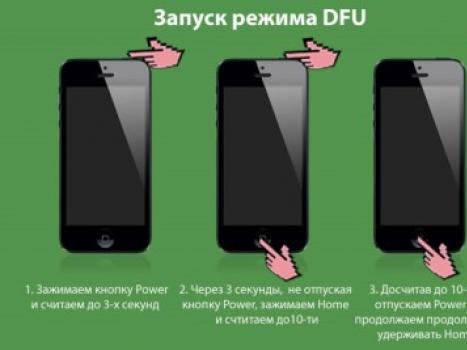 Можливі способи ввести iPhone у режим DFU Перехід у режим dfu на iphone